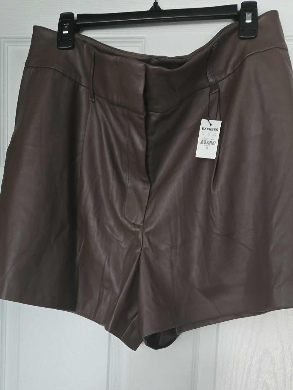 Express Brown Faux Leather High Waist Shorts